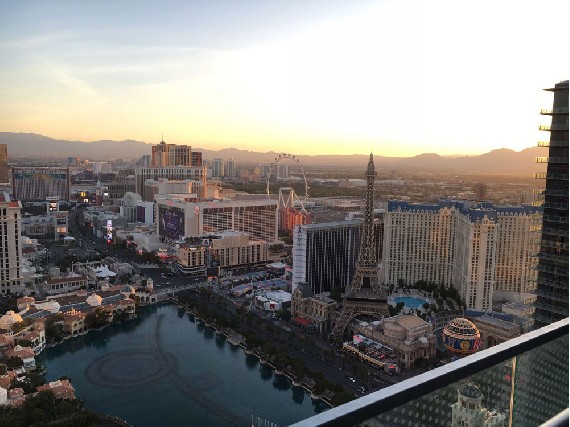 Las Vegas bei Tag mit Sicht von der Suite